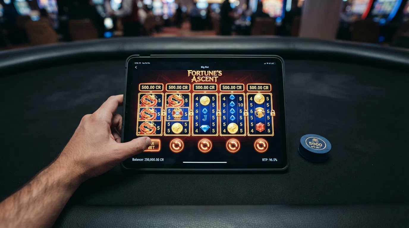 A Big Bet control panel showing five spins locked together with a raised stake