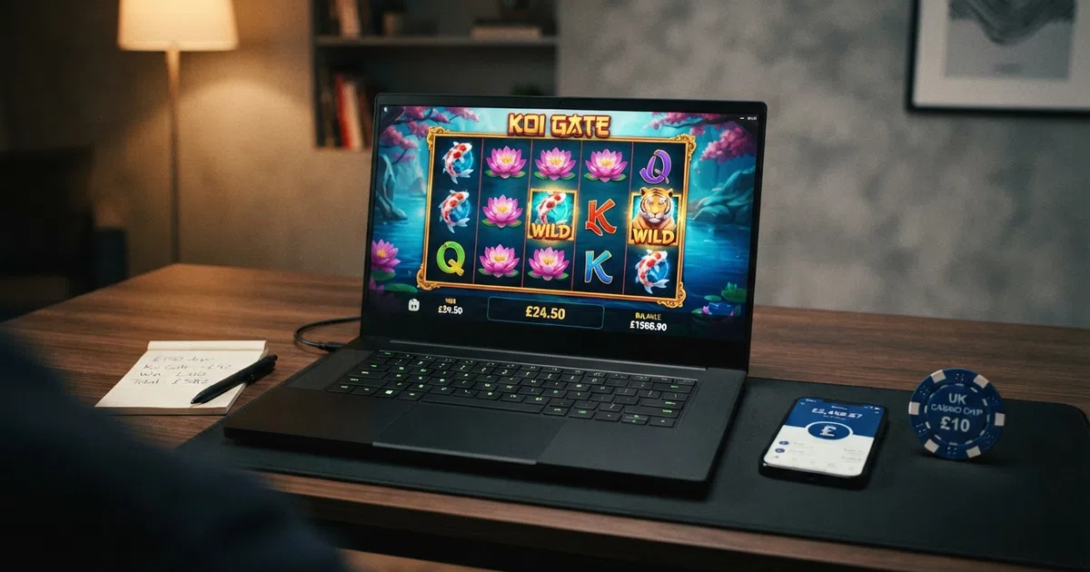 A grid of colourful Habanero slot-title logos — Hot Hot Fruit, Koi Gate, London Hunter — arranged across a dark background with the Habanero brand mark