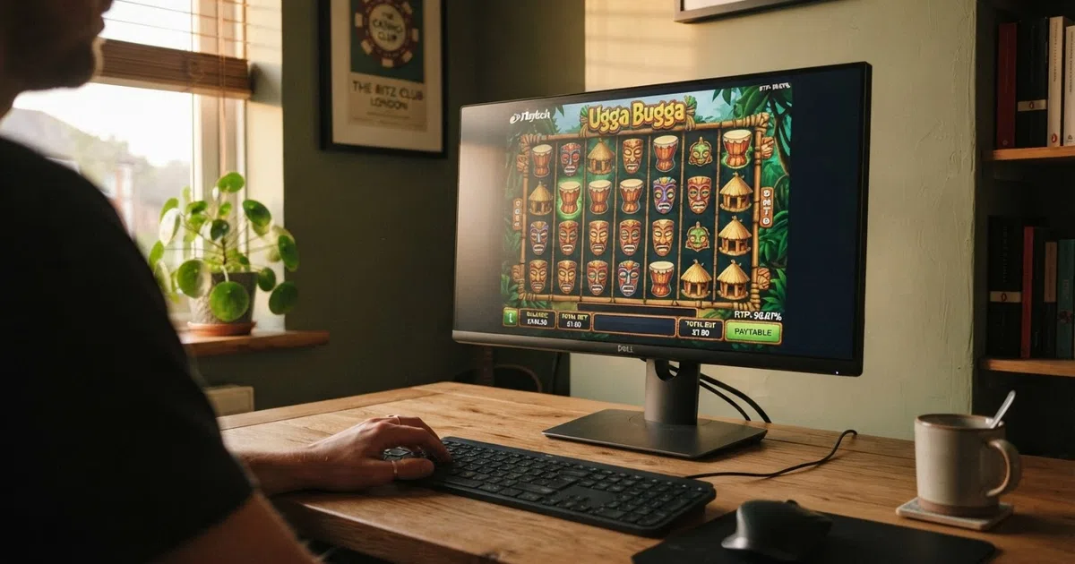 A grid of high-RTP online slot game tiles with RTP percentage badges displayed above 97%, arranged on a dark casino-themed background