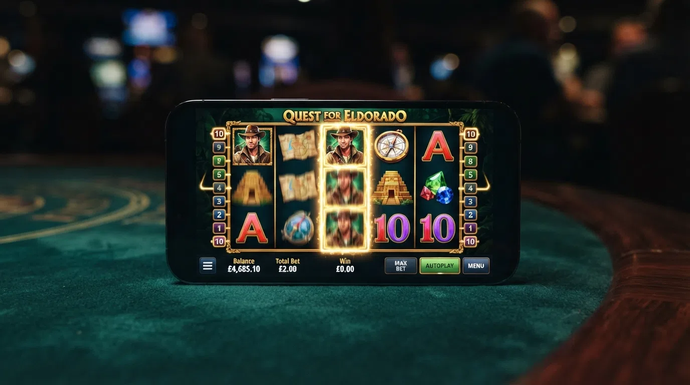 The Book of Aztec five-reel game grid mid-spin with expanding symbol frames highlighted and the payline indicators lit, showing the 10-payline structure and the book symbol on reel three