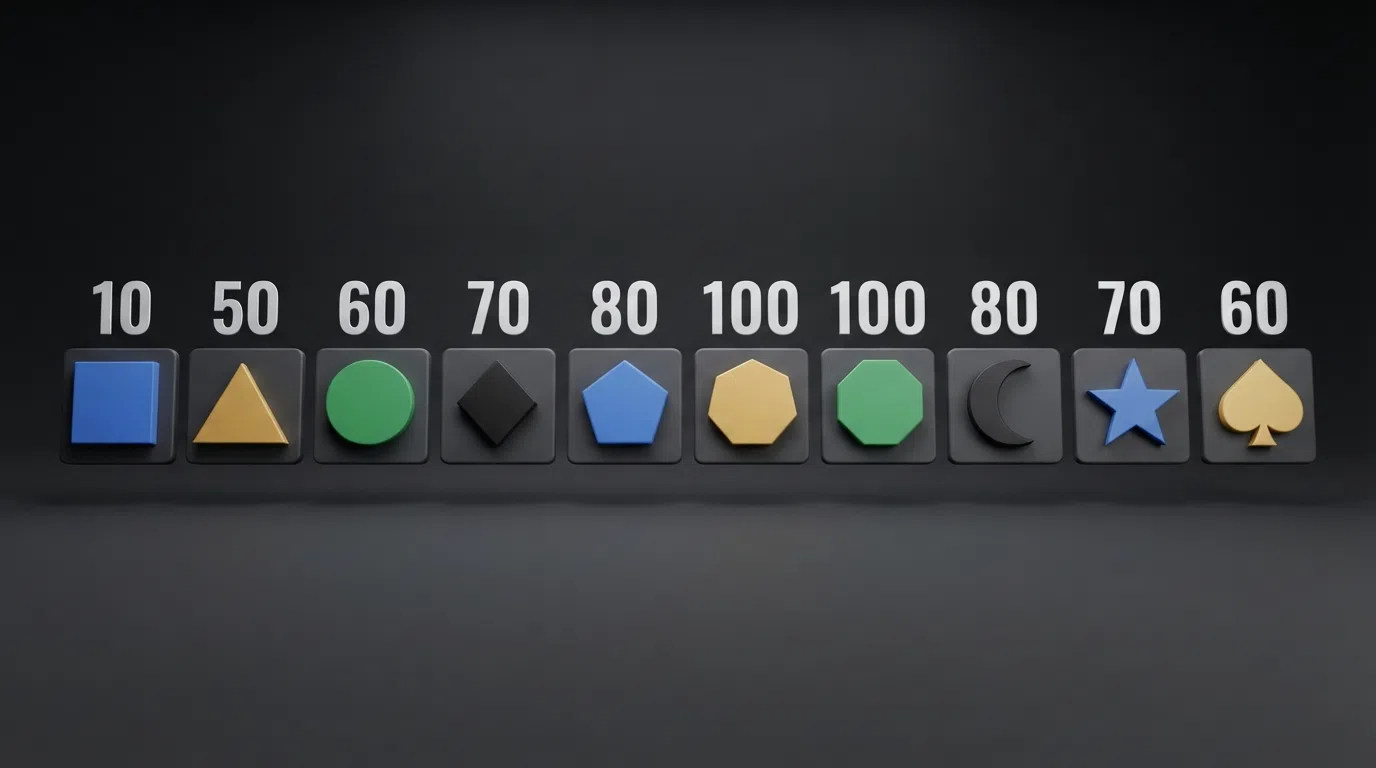 A grid of casino brand logos arranged alongside their free-spin counts showing the range from 10 to 100 across the ten featured operators